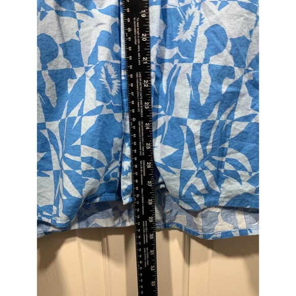 Free Assembly XL Blue Tropical Floral Hawaiian Short Sleeve Button-up Shirt - Picture 12 of 13